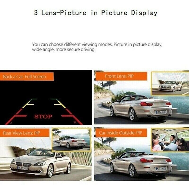 1080P Dual Lens Dash Cam - 4" HD Car DVR Rearview Video Recorder - Shopiville