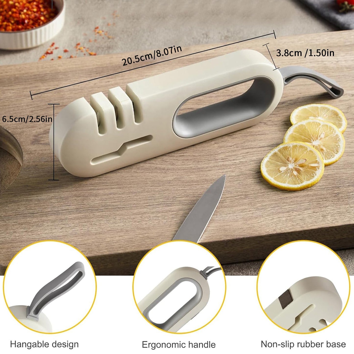 4 in 1 Knife Sharpener - Non-slip Multi-functional Kitchen Tool - Shopiville