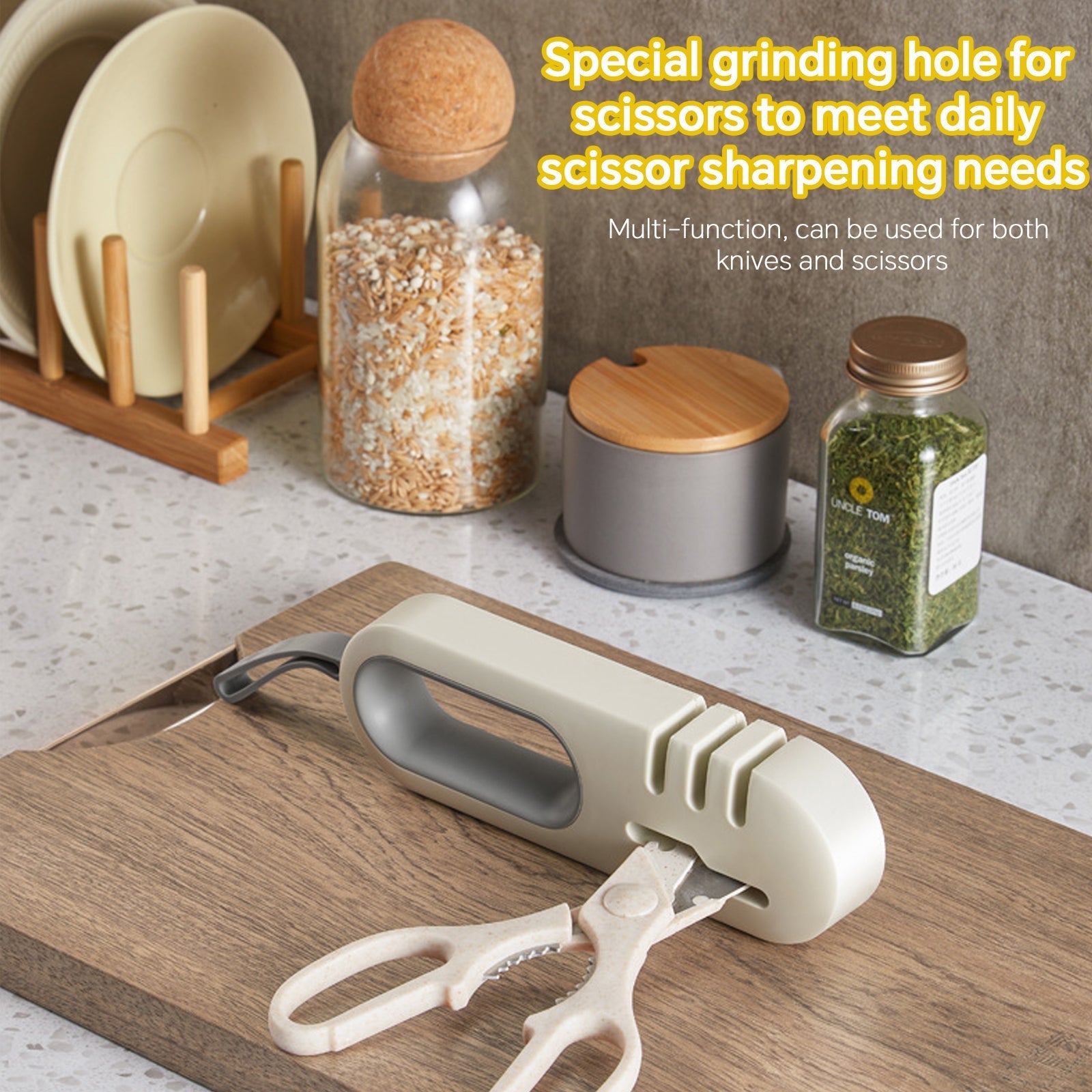 4 in 1 Knife Sharpener - Non-slip Multi-functional Kitchen Tool - Shopiville