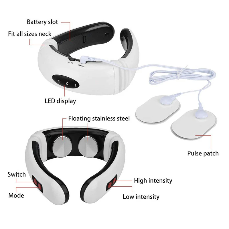 Electric Neck Massager - Cervical Pulse Muscle Relaxation with Magnetic Therapy - Shopiville