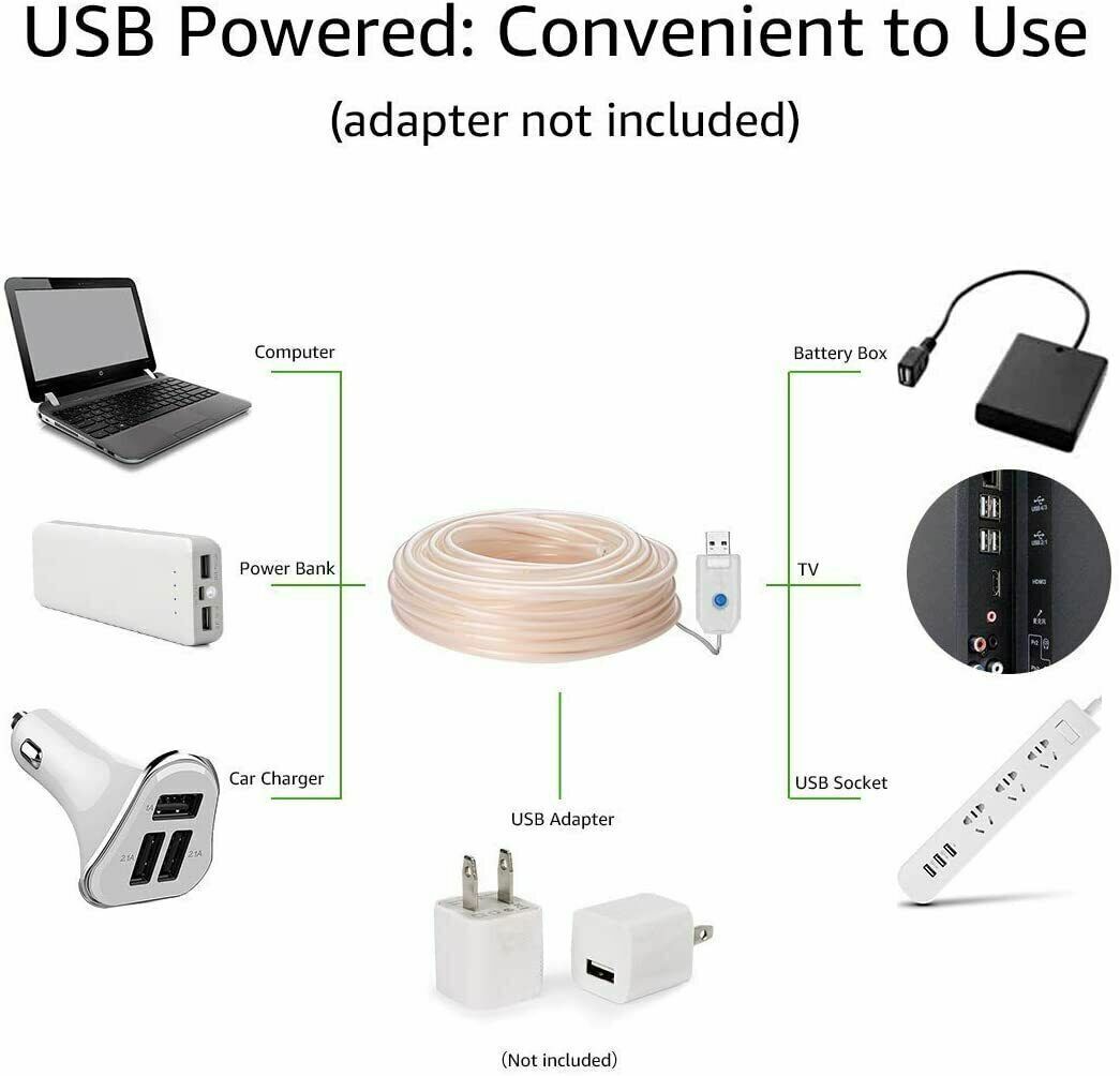 33FT LED Strip Rope Light - 100 LED Tube String for Outdoor Garden Party