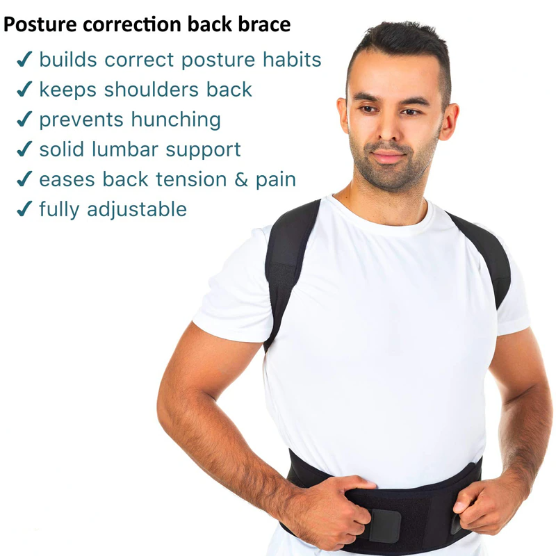 Posture Corrector Magnetic Back Support Shoulder Brace Belt Band - Shopiville