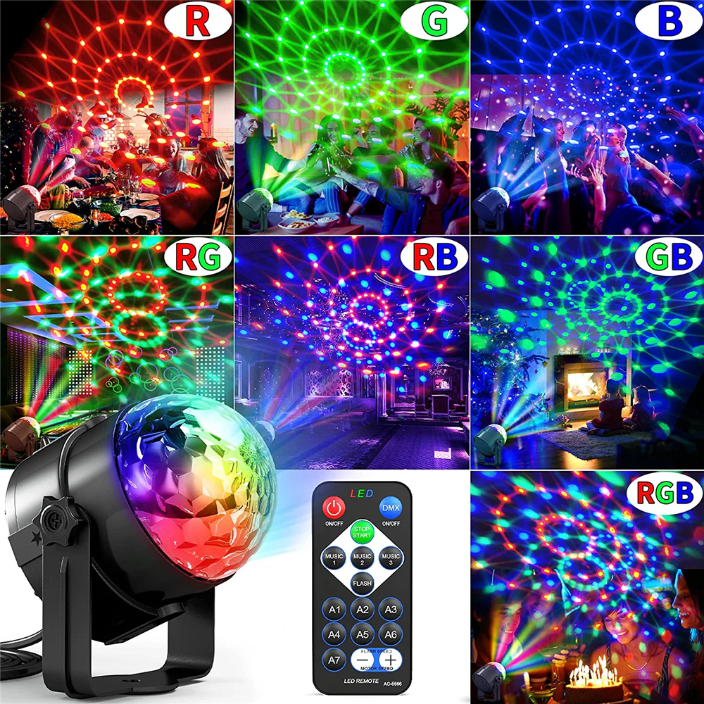 Disco Party Lights Strobe LED DJ Ball Sound Activated Bulb Dance Lamp - Shopiville