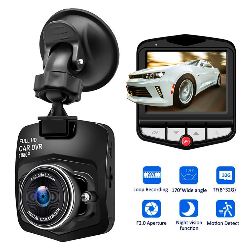 2.4'' Full HD Dash Cam 1080P Car DVR with Night Vision for Front or Rear Use