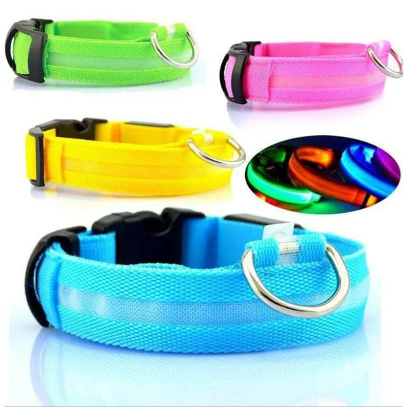 LED Dog Collar Light Up - Adjustable Blinking Flashing Safety Collar for Pets - Shopiville