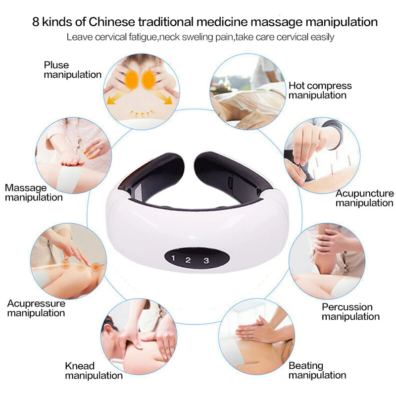 Electric Neck Massager - Cervical Pulse Muscle Relaxation with Magnetic Therapy - Shopiville