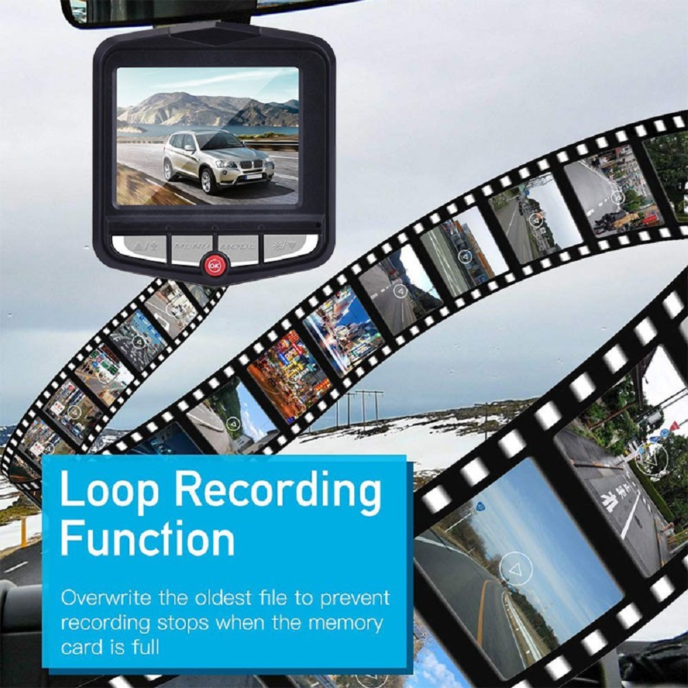 2.4'' Full HD Dash Cam 1080P Car DVR with Night Vision for Front or Rear Use