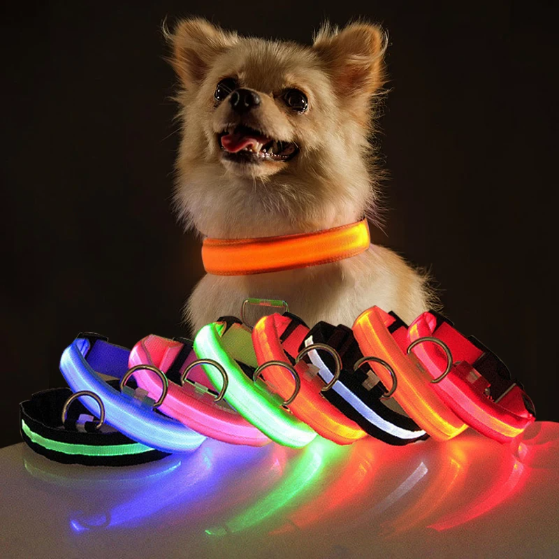 LED Dog Collar Light Up - Adjustable Blinking Flashing Safety Collar for Pets - Shopiville