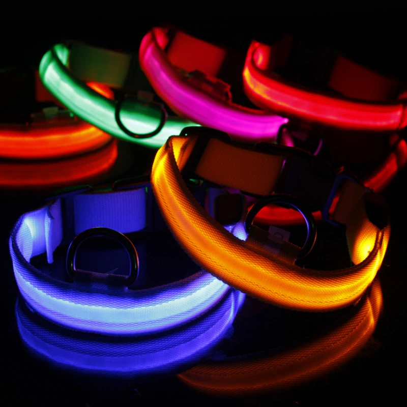 LED Dog Collar Light Up - Adjustable Blinking Flashing Safety Collar for Pets - Shopiville