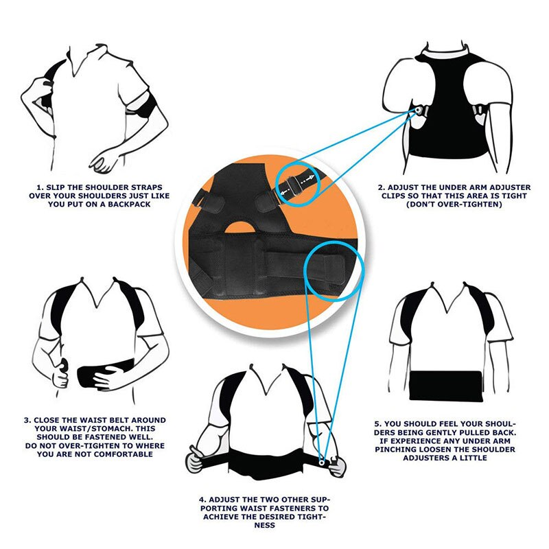 Posture Corrector Magnetic Back Support Shoulder Brace Belt Band - Shopiville