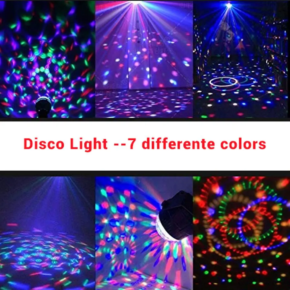 Disco Party Lights Strobe LED DJ Ball Sound Activated Bulb Dance Lamp - Shopiville