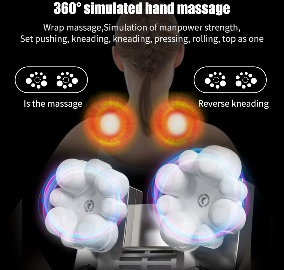 Shiatsu Neck and Shoulder Massager with Heat for Deep Tissue Relief 3D - Shopiville