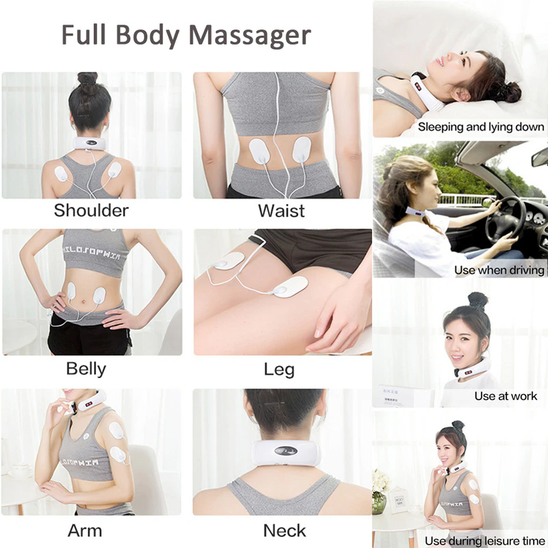 Electric Neck Massager - Cervical Pulse Muscle Relaxation with Magnetic Therapy - Shopiville