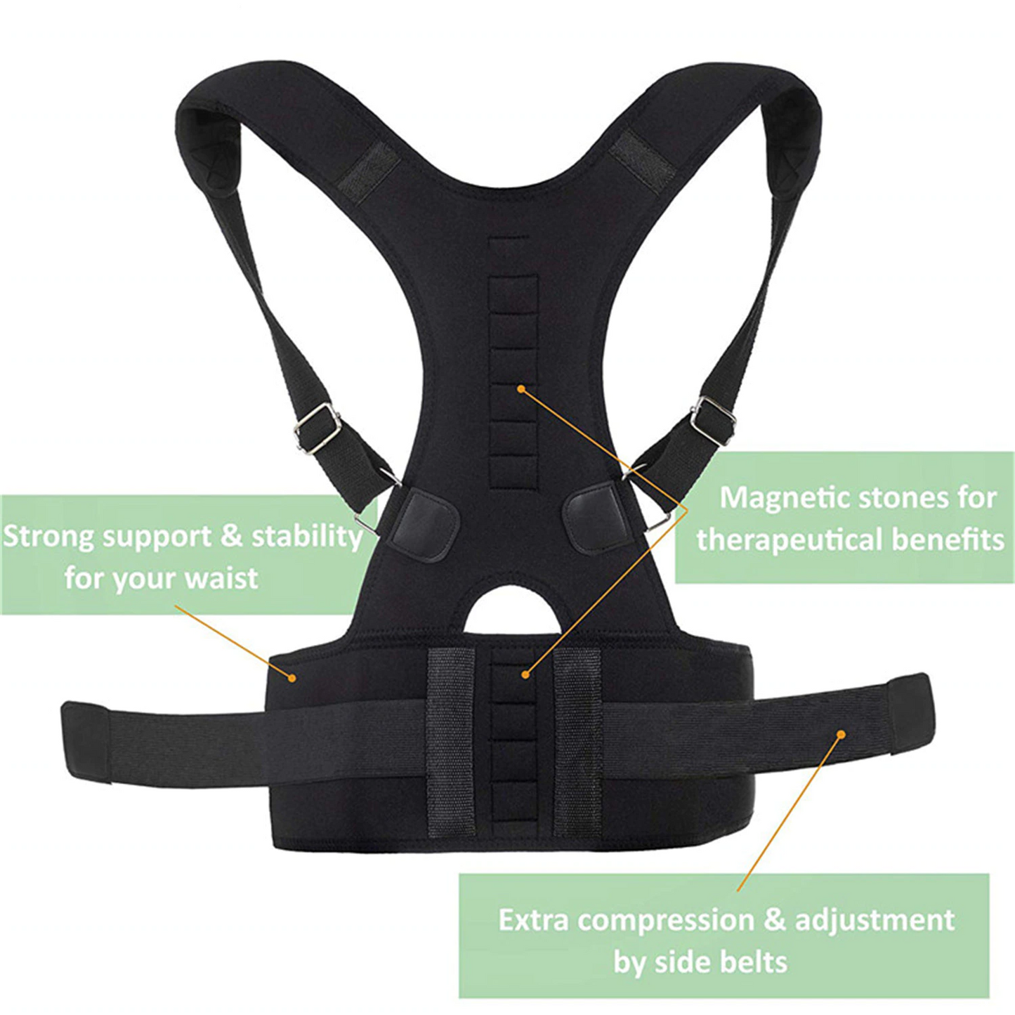Posture Corrector Magnetic Back Support Shoulder Brace Belt Band - Shopiville