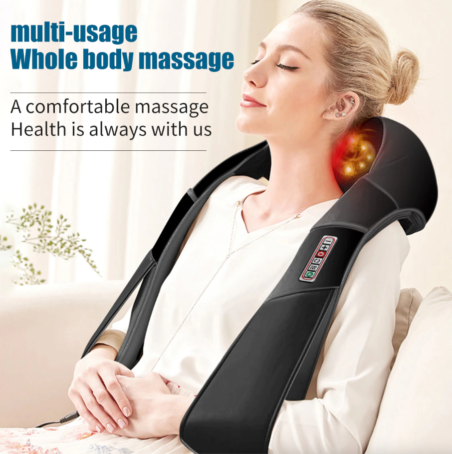 Shiatsu Neck and Shoulder Massager with Heat for Deep Tissue Relief 3D - Shopiville