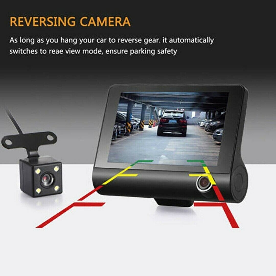 1080P Dual Lens Dash Cam - 4" HD Car DVR Rearview Video Recorder - Shopiville