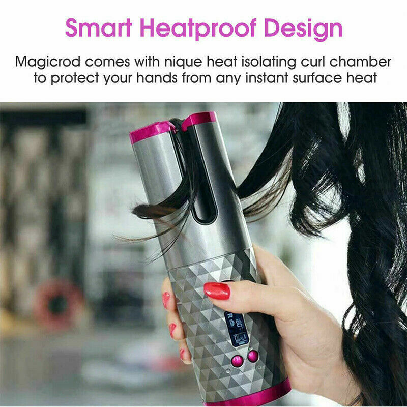 Hair Curler LCD Cordless Auto Rotating Hair Curler with Ceramic Technology