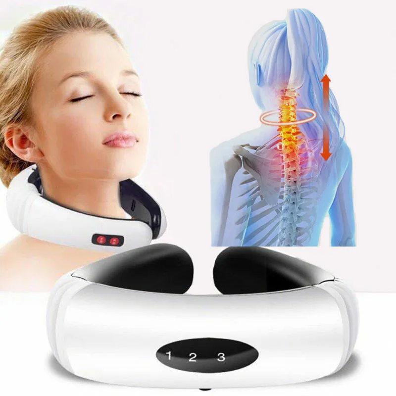 Electric Neck Massager - Cervical Pulse Muscle Relaxation with Magnetic Therapy - Shopiville