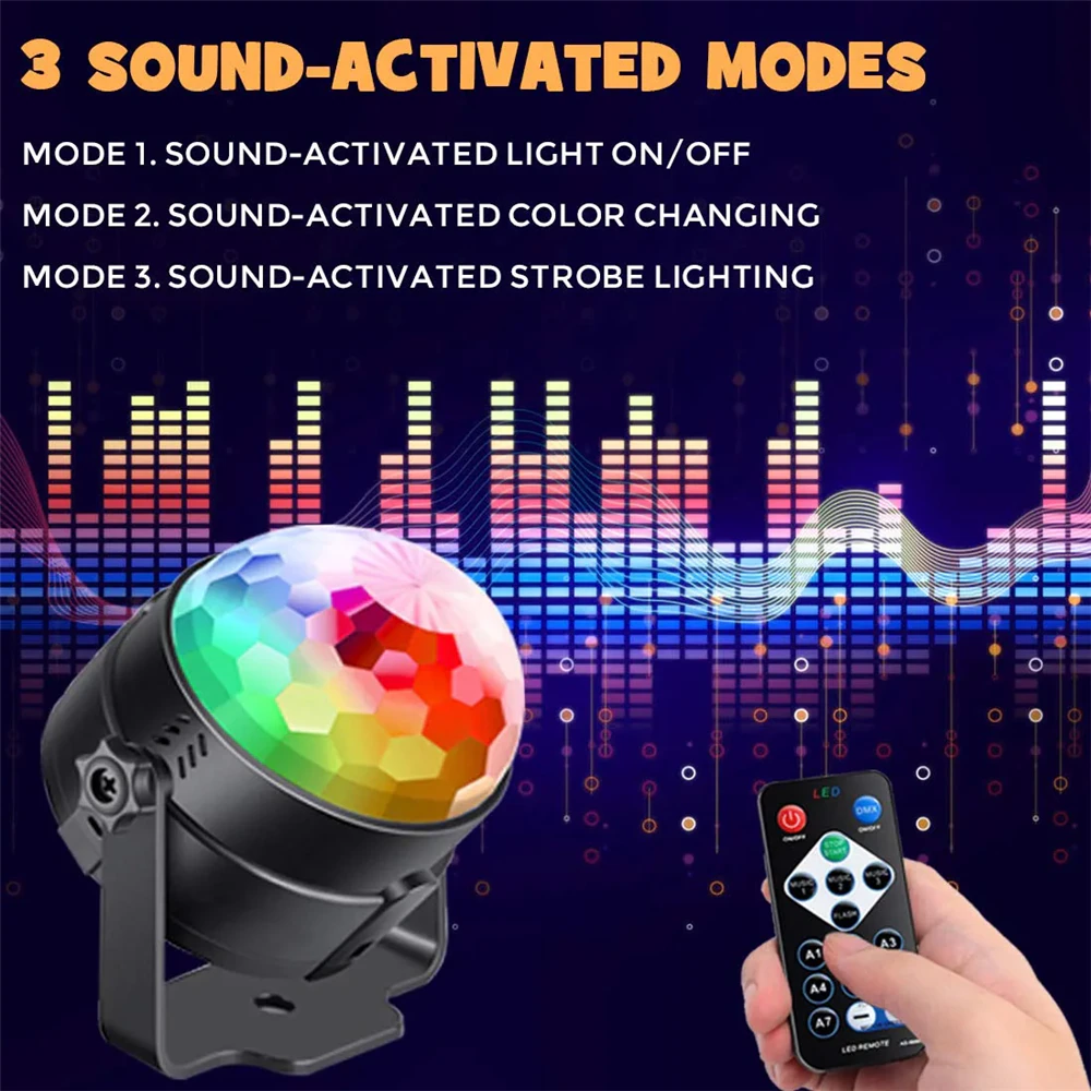 Disco Party Lights Strobe LED DJ Ball Sound Activated Bulb Dance Lamp - Shopiville