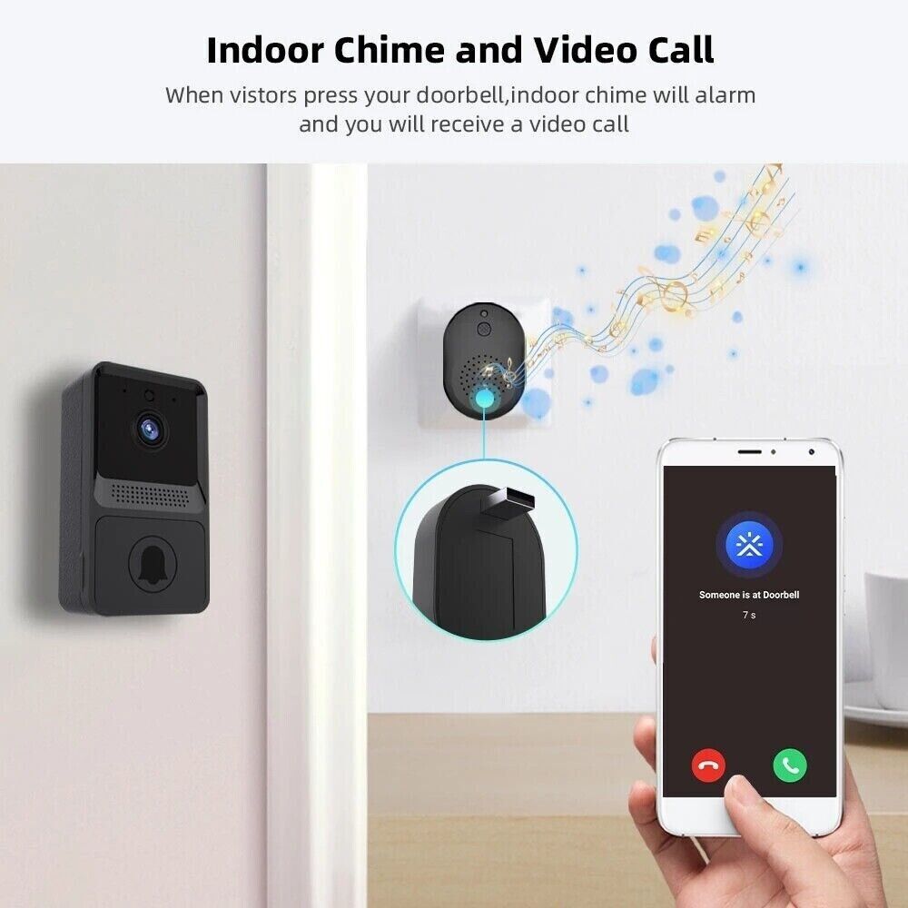 Smart Wireless Video Doorbell Intercom with Camera and Ring Function - Shopiville