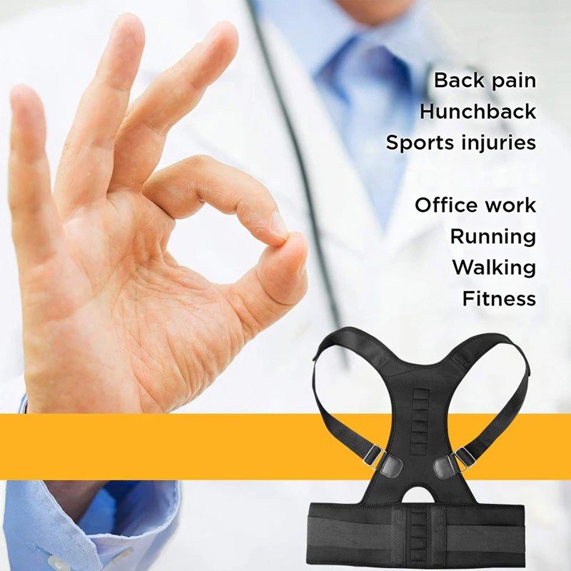 Posture Corrector Magnetic Back Support Shoulder Brace Belt Band - Shopiville