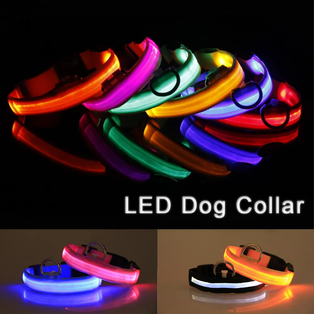 LED Dog Collar Light Up - Adjustable Blinking Flashing Safety Collar for Pets - Shopiville
