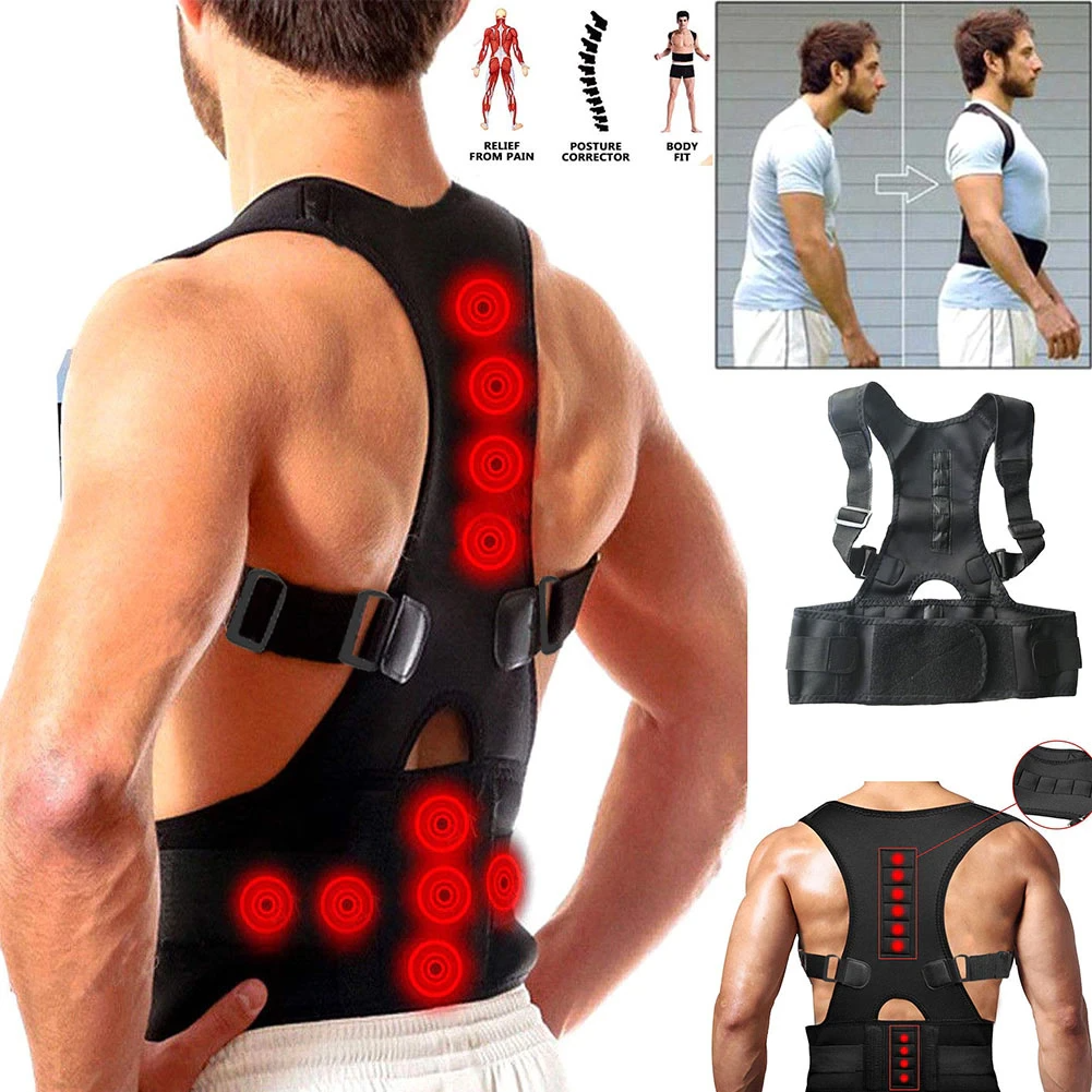 Posture Corrector Magnetic Back Support Shoulder Brace Belt Band - Shopiville