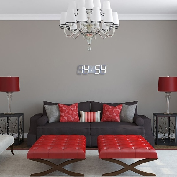 Digital 3D LED Big Wall Desk Alarm Clock Snooze 12/24 Hours Auto - Shopiville