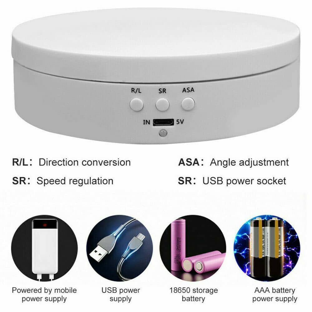 360° Rotating Display Stand for Jewelry Photography - Electric Motorized Showcase - Shopiville