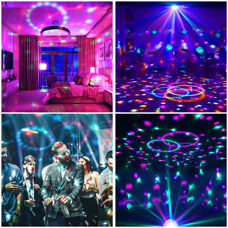 Disco Party Lights Strobe LED DJ Ball Sound Activated Bulb Dance Lamp - Shopiville