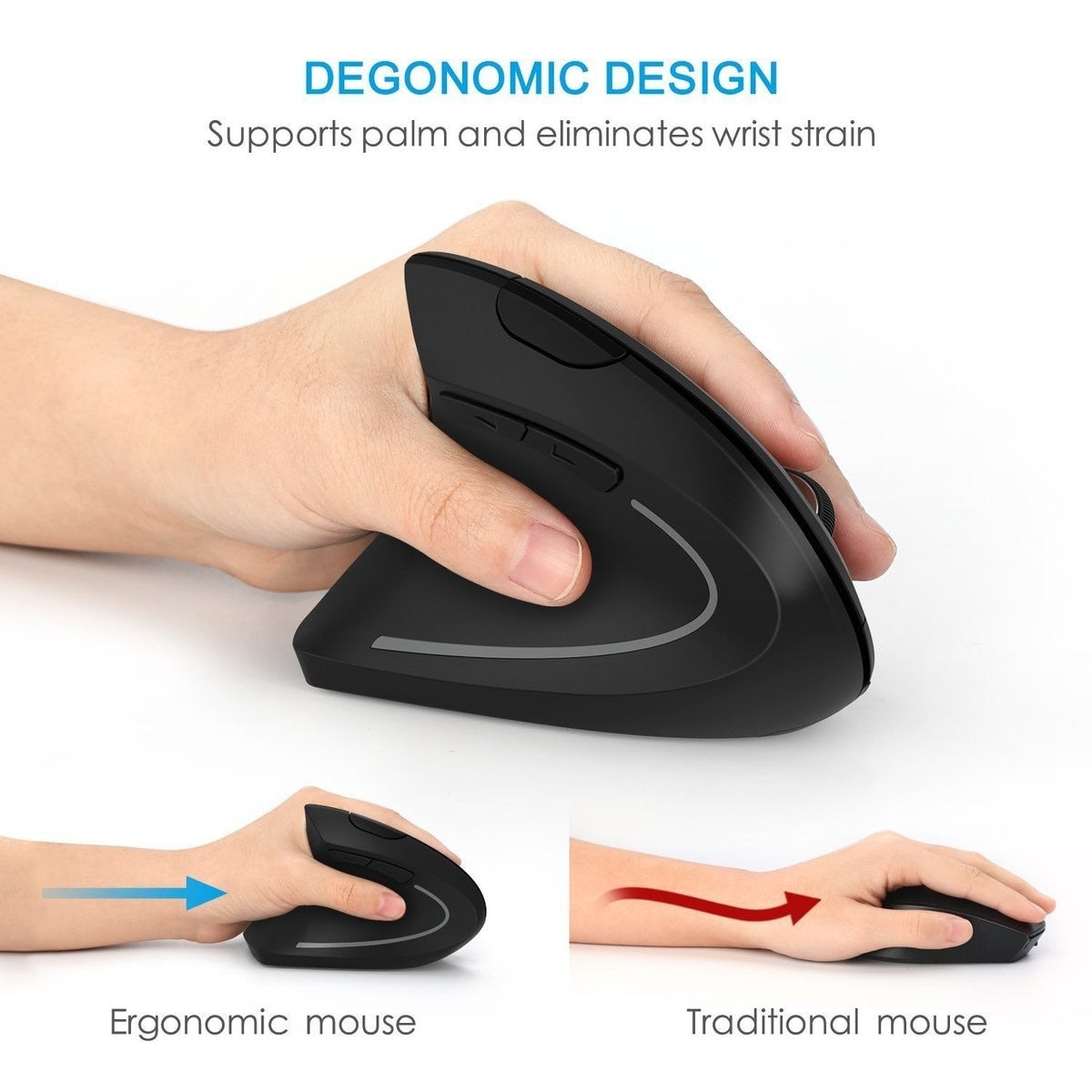2.4G Wireless Ergonomic Vertical Mouse - Shopiville