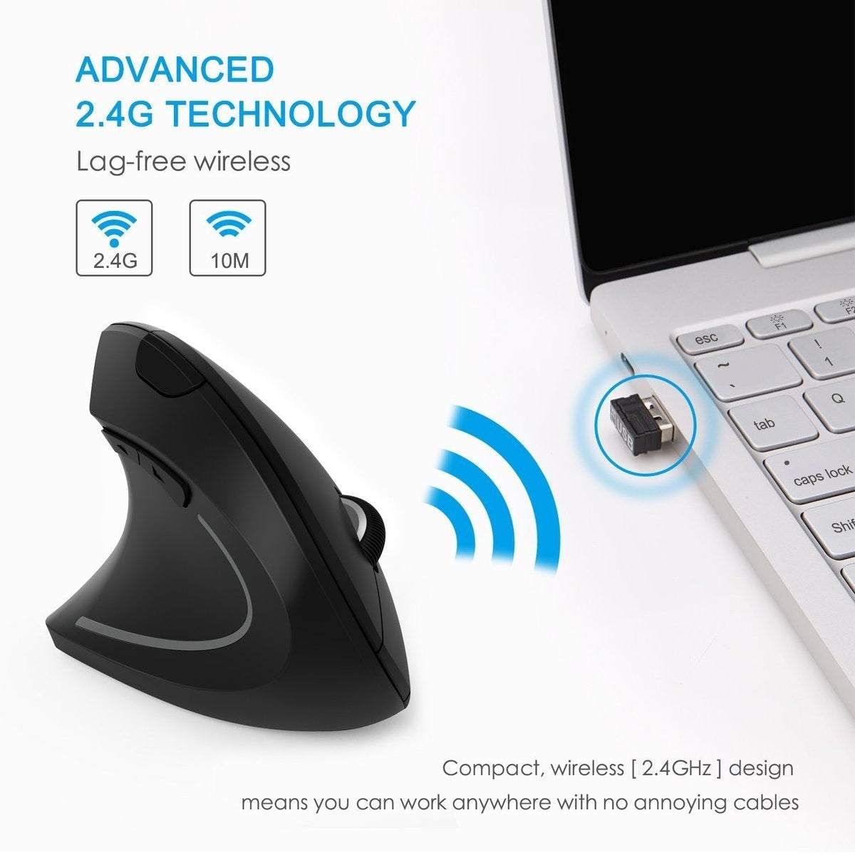 2.4G Wireless Ergonomic Vertical Mouse - Shopiville