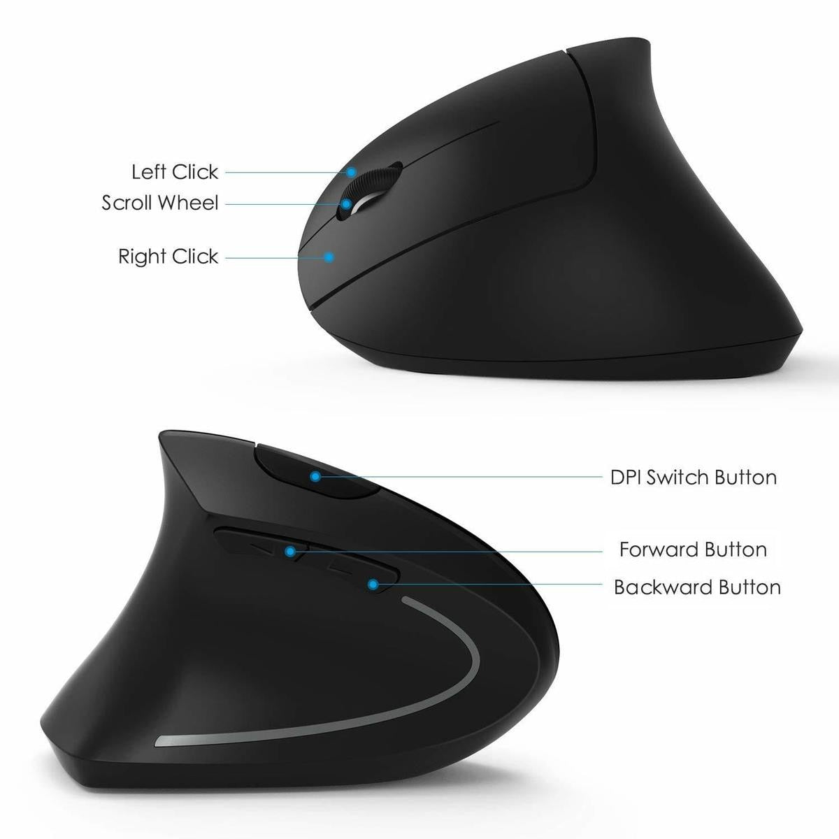 2.4G Wireless Ergonomic Vertical Mouse - Shopiville