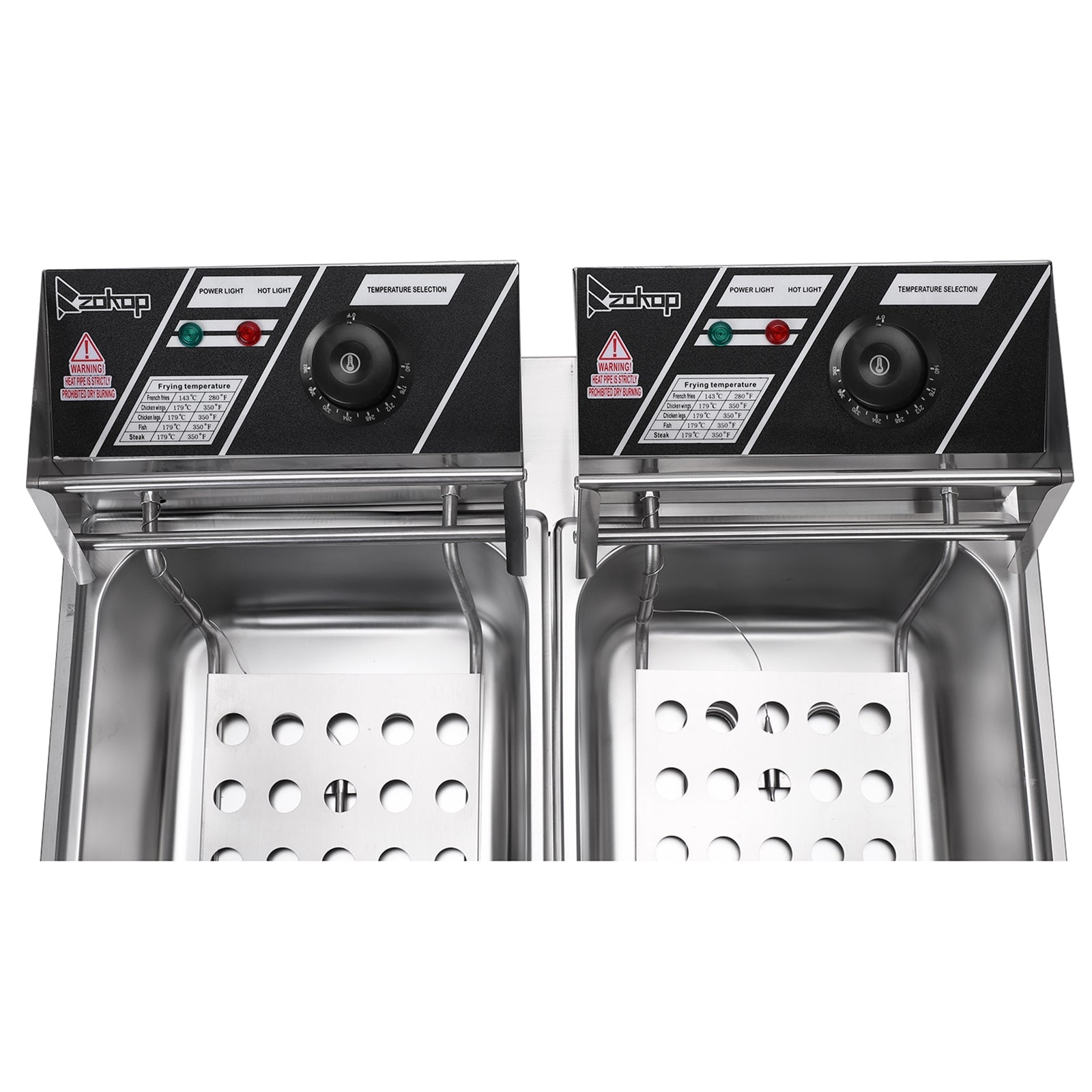 110V Electric Fryer - 12L Stainless Steel Double Cylinder Design - Shopiville
