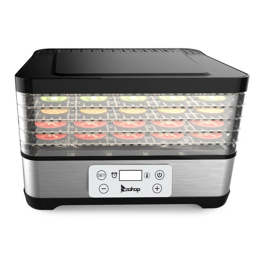 Large Capacity Food Dehydrator with 5 Movable Trays for Optimal Drying - Shopiville