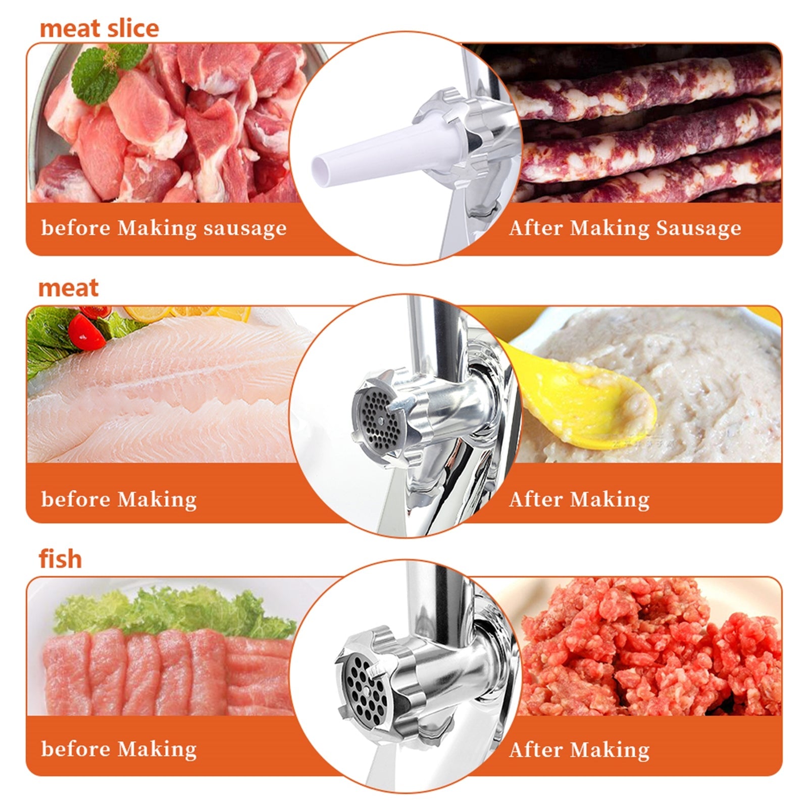 Electric Meat Grinder and Sausage Stuffer Maker with Handle for Easy Home Cooking - Shopiville